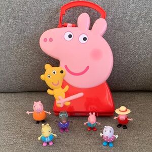Peppa Pig Carry Storage Case Playset with Figures